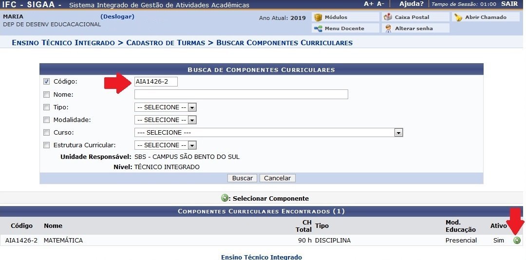  Turma Dependência Cadastro Coordenador de Curso