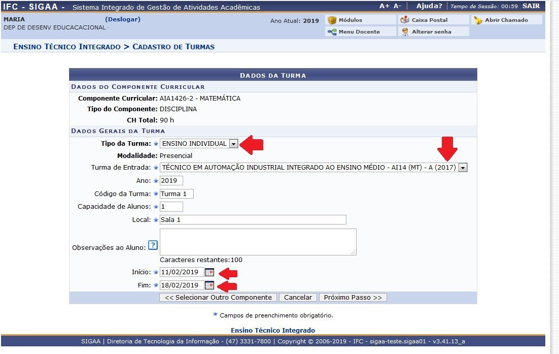  Turma Dependência Cadastro Coordenador de Curso