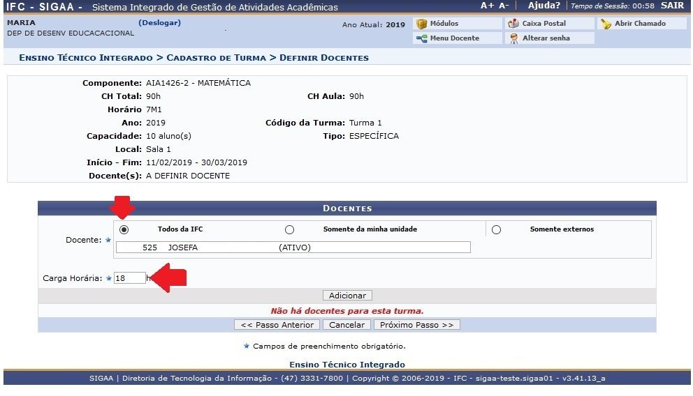  Turma Dependência Cadastro Coordenador de Curso